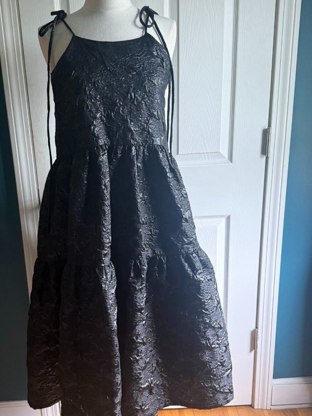 Eliza Faulkner Black Jacquard Dress - Size Small